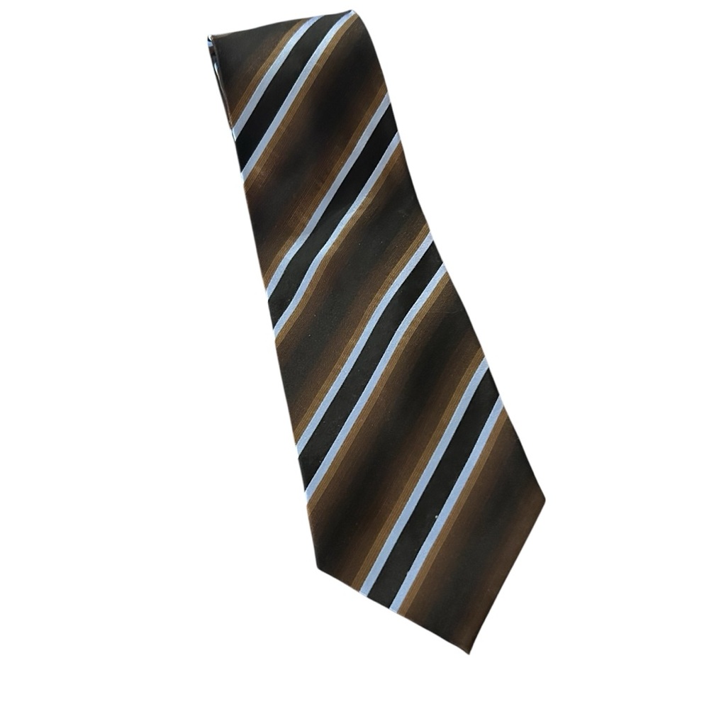 Siena Collezione Brown Striped Silk Tie